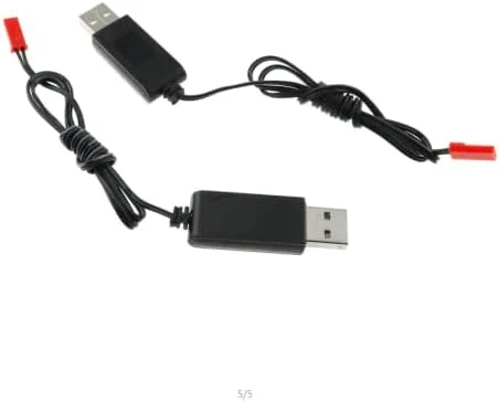 Vista 5 de Cable de carga USB JST Plug 3.7V Cable de carga USB macho JST enchufe a conector USB Cargador de batería de litio para RC Aviones Helicóptero