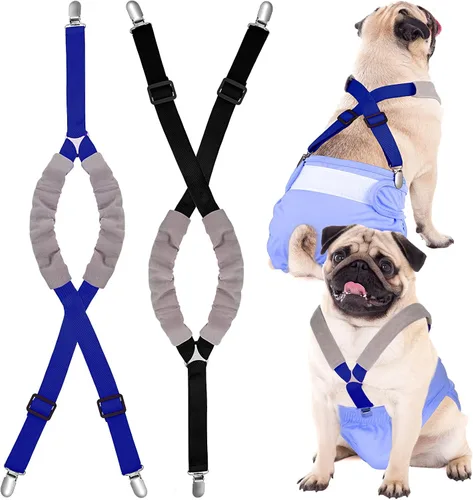 Saintrygo 2 piezas de tirantes para perros para pañales, bandas para el vientre caninas para hembras y machos, arnés para mantener el pañal en su