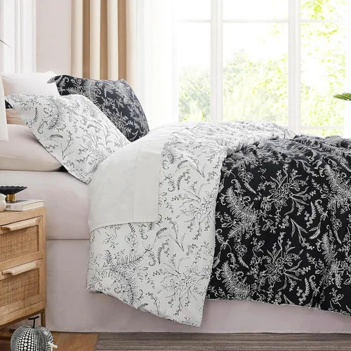 Vista 14 de Southshore Fine Living, Inc. Juego de funda de edredón tamaño King, reversible, juego de ropa de cama de microfibra de alta calidad, fácil cuidado