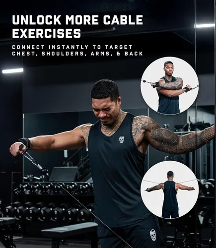 Vista 5 de Gymreapers Correas de elevación GripLink: correas de muñeca resistentes con anillo en D con cuentas de agarre de silicona antideslizantes, soporte