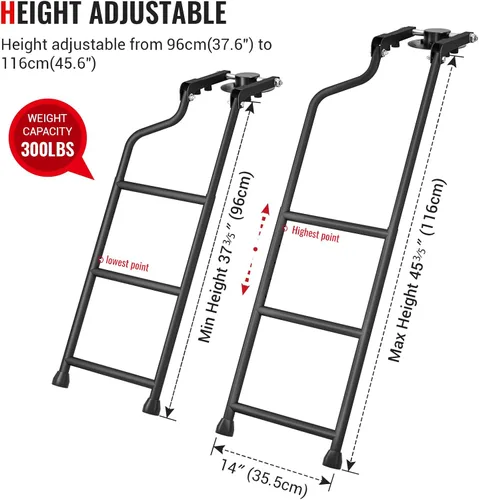 Vista 2 de AA Products - Escalera plegable para puerta trasera con pedal ancho, antideslizante, resistente, fácil de instalar, acero duradero, capacidad de 660