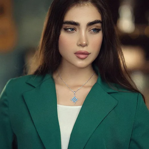 Vista 8 de EUDORA Collar de plata de ley S925 con nudo de brujas con tetragrammaton pentagrama, rueda de Hekate, Lilith Moon Witchy colgante para mujer