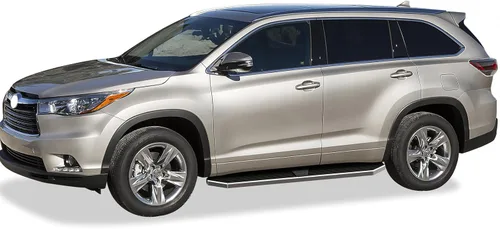 Vista 6 de APS Estribos de aluminio de 6 pulgadas (estilo plano pulido), barras laterales, escalones laterales compatibles con Toyota Highlander 2014-2019