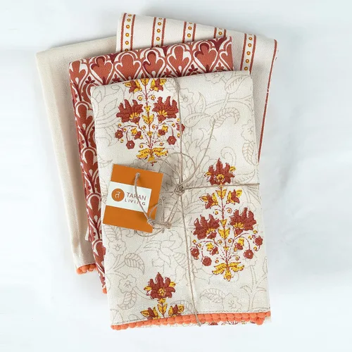 Vista 15 de TARAN LIVING Paños de Cocina y de Té Estampados de Algodón con Barra para Platos, 18 x 28 pulgadas con Ribetes, Juegos de Paños de Cocina de Algodón