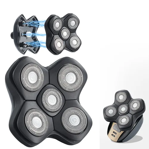 Vista 8 de 3 piezas universales de 5 cuchillas compatibles con la afeitadora Freedom Gold, cabezales de repuesto para afeitadora de cabeza