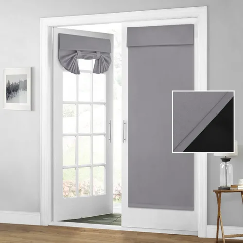 Vista 32 de HOMEIDEAS Cortinas 100% Opacas para Luces Laterales de Puerta Principal, Cubierta de Ventana de Puerta de Aula, Persianas de Privacidad