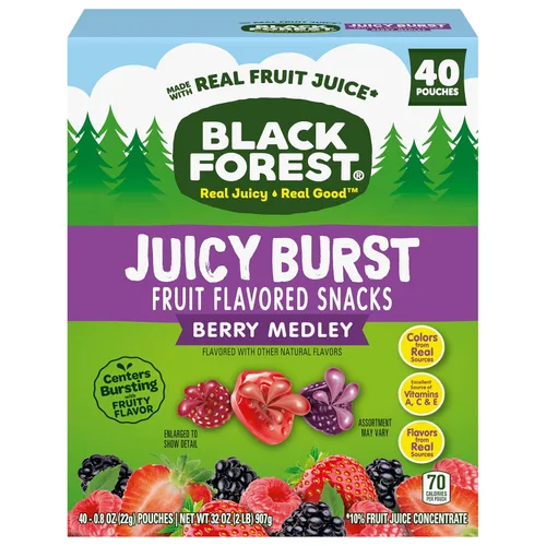 Vista 11 de Black Forest, Juicy Burst, aperitivos con sabor a frutas, sabores de frutas mixtas, una explosión jugosa de sabores naturales, hechos con jugo