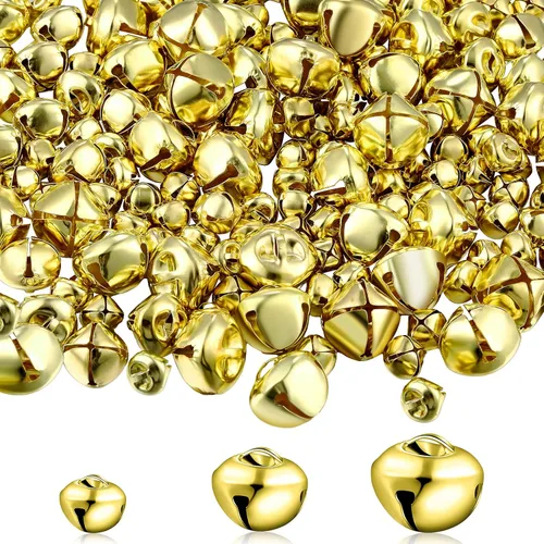 Vista 7 de Zhanmai 300 Piezas Cascabeles a Granel para Manualidades, Campanas de Navidad DIY para Decoración, Decoración del Hogar (0.5 Pulgadas, Marrón)