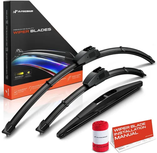 Vista 61 de A-Premium Juego de 3 limpiaparabrisas con indicador de desgaste y toalla, compatible con Dodge Nitro 2007-2011, juego de escobillas