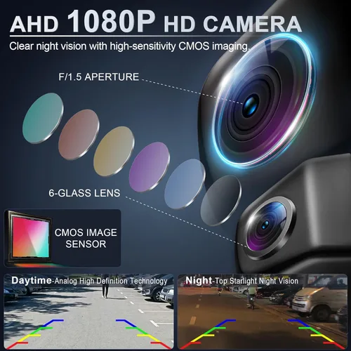 Vista 3 de LivTee Cámara frontal/de respaldo, cámara inversa, ultra gran angular HD de día y noche, cámara de visión trasera para automóvil, SUV, camioneta