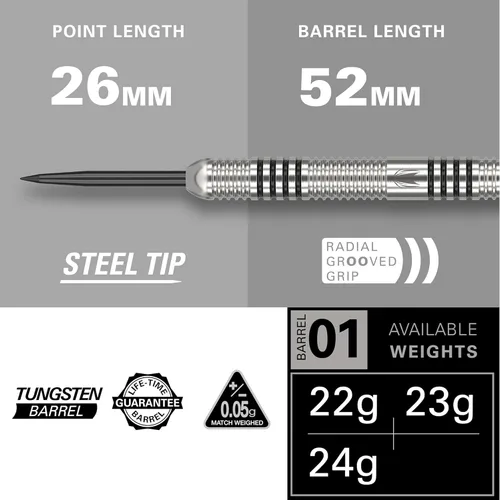 Vista 3 de Target Darts Phil Taylor Tungsten Steel Tip Darts Set - Dart Counter App Coupon Bundle