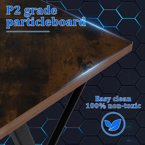 Vista 24 de Escritorio para juegos en forma de L de 51 pulgadas, escritorio de computadora para dormitorio, escritorio negro en forma de L