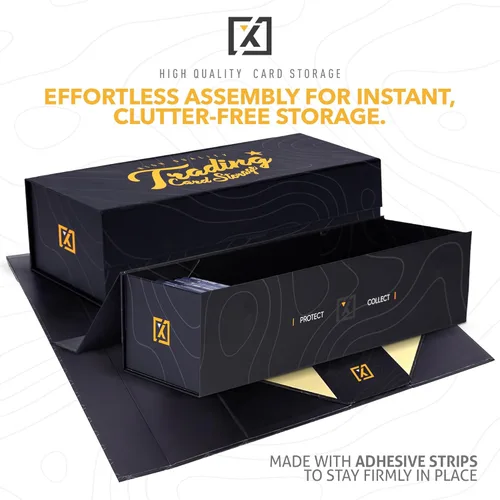 Vista 2 de HOMEXPRO Caja de Almacenamiento de Tarjetas Coleccionables [PAQUETE DE 3] - Tapa Magnética Se Adapta a 800 Tarjetas, 200 Toploaders, o 50 One