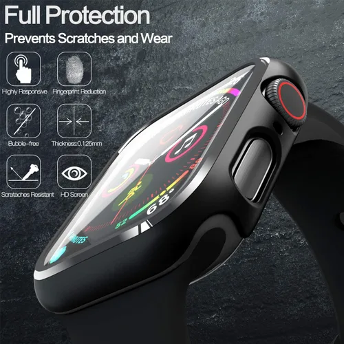 Vista 2 de pzoz - Carcasa de 40 mm compatible con Apple Watch Series 6, 5, 4 y SE, tiene protector de pantalla y accesorios, es delgada con bordes protectores