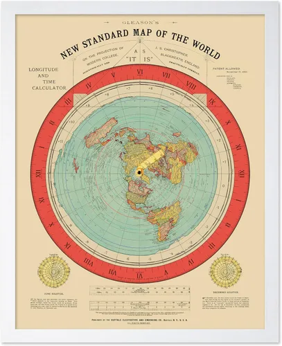 Vista 26 de Poster Master Póster de mapa vintage – Impresión artística de pared sin marco de 8 x 10 pulgadas – Nuevo mapa del mundo – mapa de Gleason de tierra