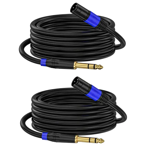 Vista 10 de Cable de interconexión equilibrado TRS a XLR de 1/4 pulgadas Pro de 1.2 M, XLR macho a 1/4 de pulgada (0.250 in), adaptador de convertidor de audio