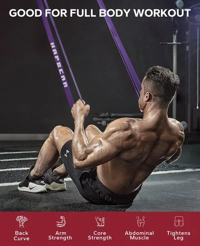 Vista 5 de HAPBEAR Pull Up Assistance Bands - Pull Up Bands - Resistance Bands - Exercise Bands Resistance Bands Set - Workout Bands for Working Out