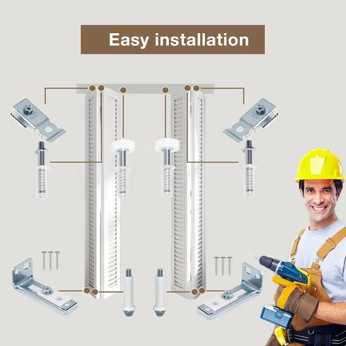 Vista 3 de Kit de reparación de herrajes para puertas plegables, 1 paquete de herramientas de repuesto para puerta de armario plegable