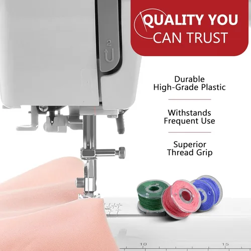 Vista 6 de 12 piezas de bobinas para máquina de coser - Bobina de clase premium 15 - Compatible con accesorios de máquina de coser Singer - Bobinas de plástico