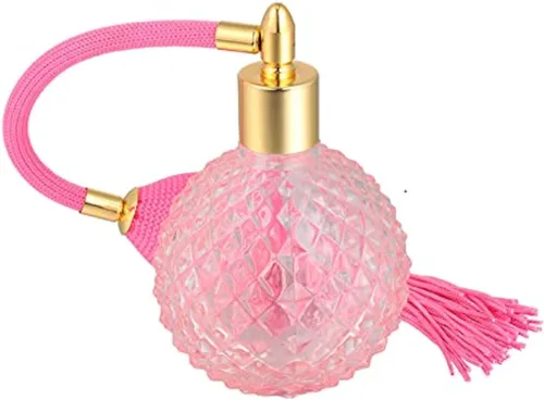 Botella de spray de perfume recargable vacía de vidrio de 3.4 fl oz, spray de perfume recargable vintage botella de vidrio vacía atomizador difusor