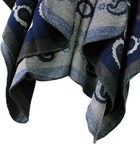 Vista 223 de Urban CoCo Poncho de colores para mujer, chal con frente abierto, color en bloques