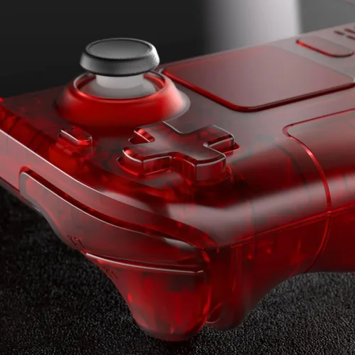 Vista 8 de eXtremeRate - Carcasa de repuesto transparente roja personalizada para Steam Deck LCD, carcasa de repuesto para consola portátil, carcasa completa