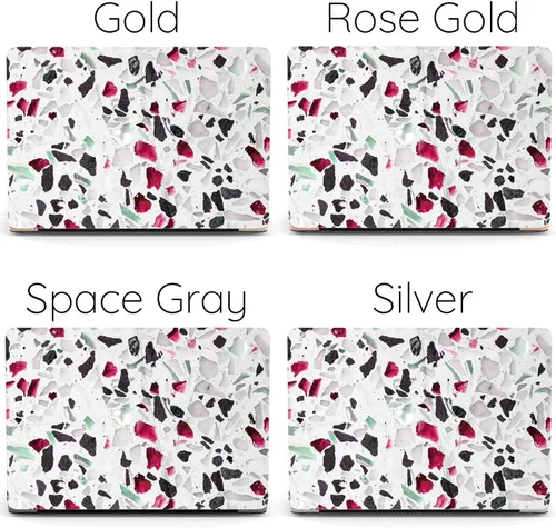 Vista 6 de Mertak Funda rígida compatible con MacBook Pro 16 14 Air de 13 pulgadas M2 M1 Mac 15 12 2022 2021 2019 2018 patrón de granito mármol protector a