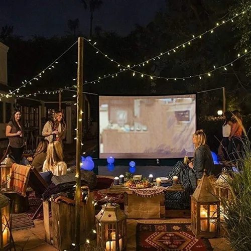 Vista 4 de Foldable 16:9 Projector 60 70 84 100 120 Inch White Outdoor Projection Screen TV Home Projector Screen(60 inch)