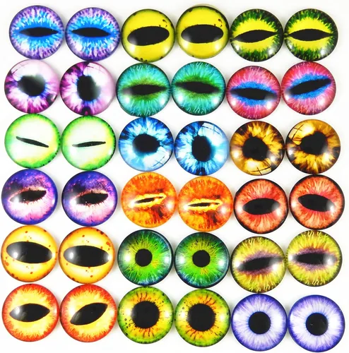 Vista 14 de juliewang Wholesale en bulk Assorted Ojo de dragón Cubiertos Cabochons de vidrio redondas para hacer Muñeca y la joyería Configuración