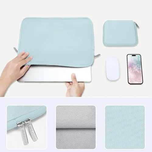 Vista 4 de MOSISO - Funda para laptop, repelente al agua, bolsa de neopreno con funda pequeña