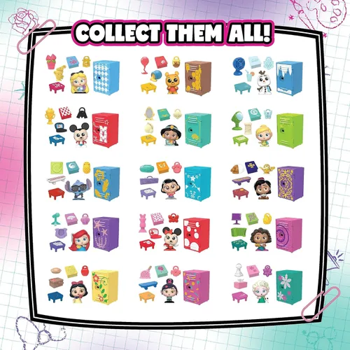 Vista 3 de DOORABLES Disney Academy Surprise Locker 3 Pack, juego de figuras coleccionables, los estilos pueden variar, obsequios navideños, regalos