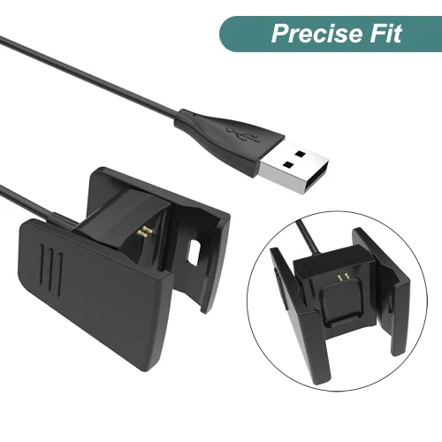 Vista 3 de Kissmart Cargador para Fitbit Charge 2, cable de carga USB de repuesto para pulsera inteligente Fitbit Charge2 (paquete de 2, 1.8 pies y 3.3 pies)