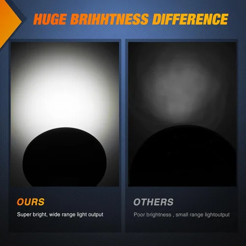 Vista 4 de Nilight Luz trasera redonda para remolque de 4 pulgadas, 2 unidades, 24 luces LED blancas de marcha atrás con ojales y conectores de montaje