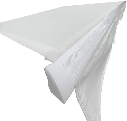 Vista 3 de Toldo retráctil de 8 x 6.5 pies (manual) Toldo retráctil de aluminio resistente al agua de poliéster para patio con mango manivela para hogar al