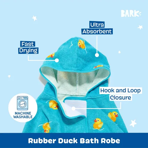 Vista 9 de Bata de baño para perros Barkbox de secado rápido con cierre de gancho y bucle y atadura envolvente, ropa linda para perros, fácil de limpiar