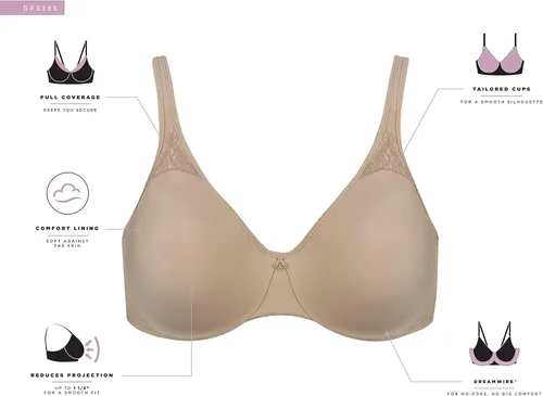 Vista 6 de Bali - Brasier reductor Passion for Comfort para mujer, con varillas, de cobertura completa, copas sin costuras
