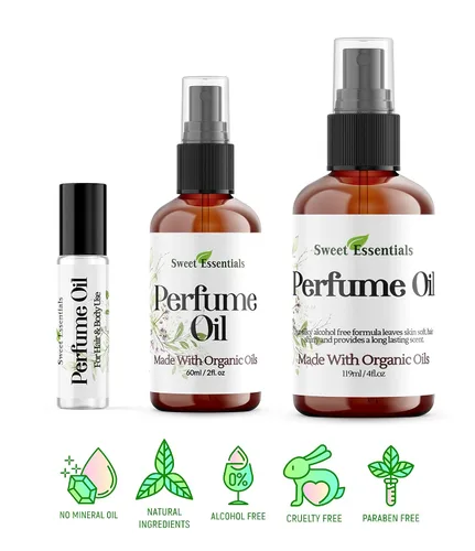 Vista 5 de Sweet Essentials BAY LEAF TOBACCO Aceite de fragancia/perfume 2 oz fabricado con aceites orgánicos Spray sobre aceite de perfume – Sin alcohol