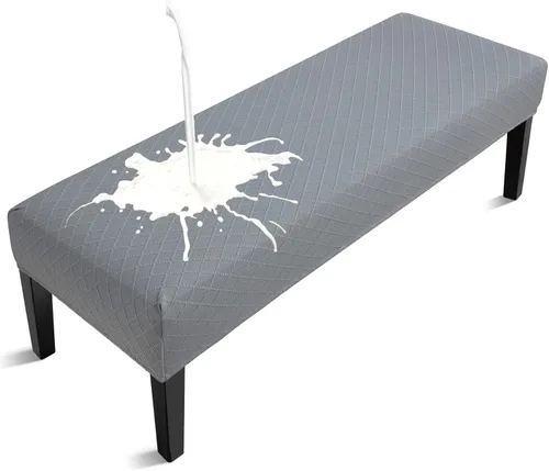 Vista 18 de Fuloon - Funda impermeable para banco de comedor, funda extraíble para banco lavable, protector de asiento para banco para sala de estar, Beige