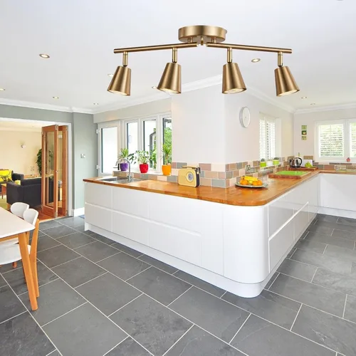 Vista 7 de Kit de iluminación de riel de 4 luces, acabado de latón mate ajustable con foco de techo moden empotrado para cocina, sala de estar, mejoras