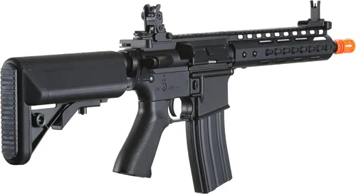Vista 4 de Lancer Tactical Carabina Keymod RIS M4 Airsoft AEG de primera generación de 9 pulgadas, color negro, batería y cargador incluidos