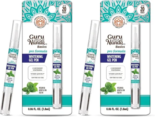 Vista 8 de GuruNanda Bolígrafo blanqueador de dientes, (0.06 onzas líquidas), 20 usos, vegano y suave en los dientes, fórmula profesional, bolígrafo de gel