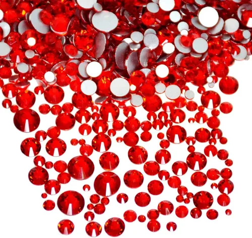 Vista 35 de AD Beads - 1440 piezas de cristales de imitación de calidad con pegamento de tamaños mixtos, parte posterior plana, redonda, gemas de cristal