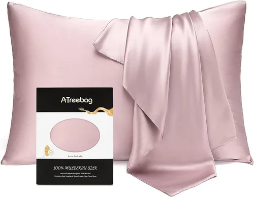 Vista 9 de Funda de almohada 100% seda de morera para cabello y piel, doble cara 19 Momme seda pura funda de almohada con cremallera oculta y caja de regalo