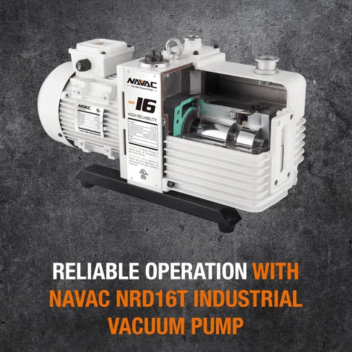 Vista 2 de NAVAC NRD16T Bomba de vacío industrial para aplicaciones comerciales e industriales pesadas 12 CFM, 3 micrones Filtro de niebla de aceite
