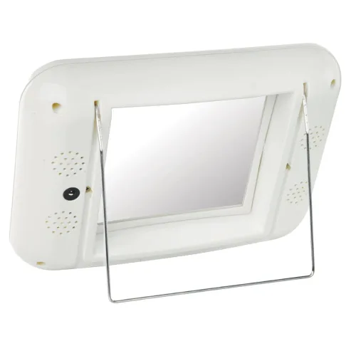Vista 5 de JERDON Espejo de maquillaje de dos caras con luces, espejo de tocador con aumento 5X e iluminación sin reflejos de dos ajustes, base blanca
