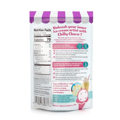 Vista 2 de Chilly Churn Helado con sabor a pastel de cumpleaños, batidos y batidos, uso con batidora de mano, licuadora, crema de encimera, máquina de helados