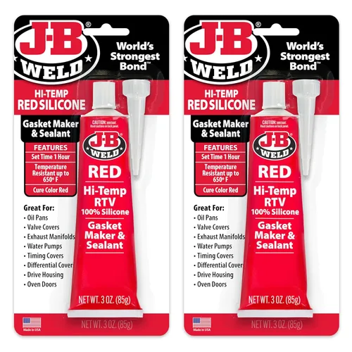 Vista 4 de Sellado J-B Weld Negro Rtv, 3 oz, Rojo