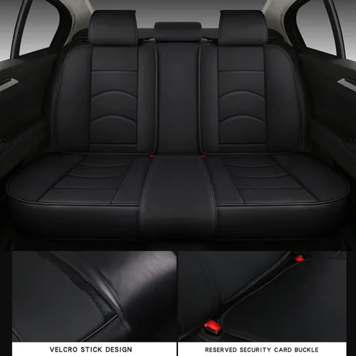 Vista 5 de NS YOLO Fundas de Asiento de Automóvil de Cobertura Completa Ajuste Universal para Automóviles SUVs Camionetas Pick-up con Cuero Sintético