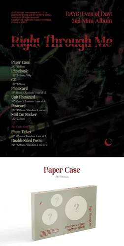 Vista 2 de DAY6 EVEN OF DAY - Right Through Me (2nd Mini Album) Album+Extra Photocards Set