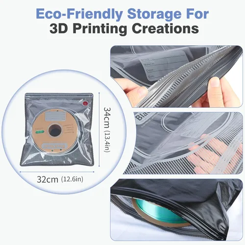 Vista 4 de Vacbird Kit de almacenamiento al vacío de filamento con bomba USB, paquete de 20 bolsas selladas al vacío a prueba de luz para filamento 3D, sellado